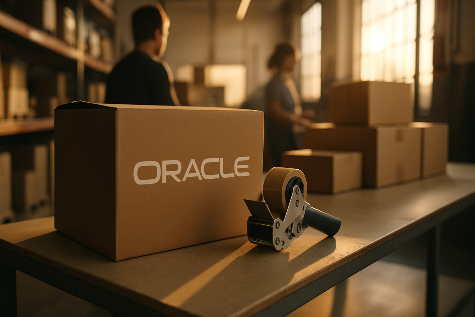 Oracle corporate building with cloud computing imagery reflecting technology and finance sectors